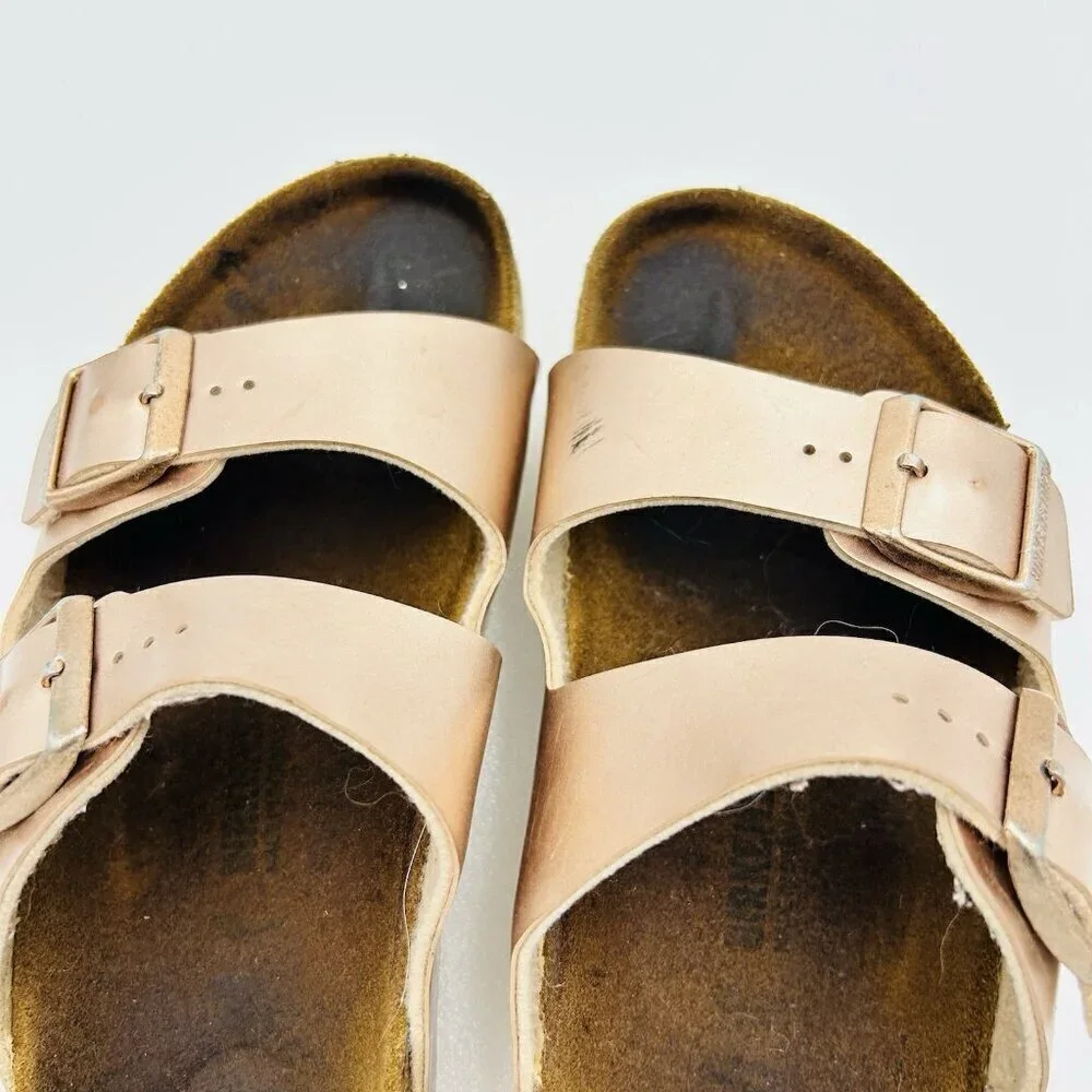 Birkenstock Girls Arizona Kids Slides Sandals Sz US 3-3.5 / 34 EU Rose Gold